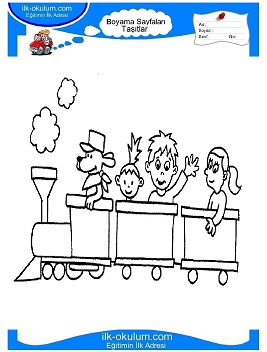 Çocuklar İçin Tren Boyama Sayfaları 